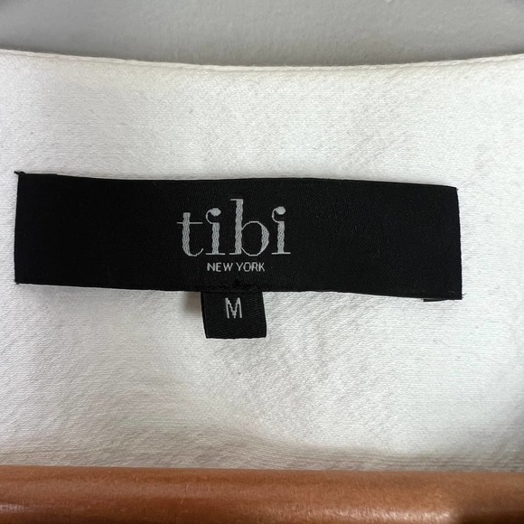 Tibi  Colorblock Moto Jacket Zip Up Long Sleeve Pockets Black/White - Picture 8 of 12